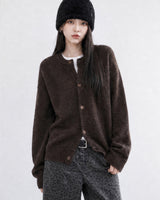(UNISEX) ウールミックス ヘビー ブラッシュ ニット カーディガン