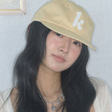 k-logo applique cap yellow