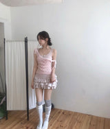 ワンレース&サテンストラップスリーブレストゥ