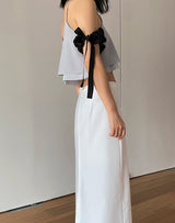 satin strap scrunchie (BLACK)