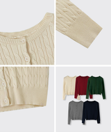 FOB Cable Knit Round Cardigan