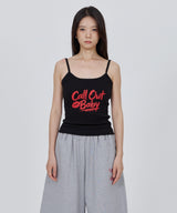 CONY CALL OUT BABY RIB TANK TOP / BLACK
