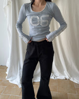 Lace numbering crop tee