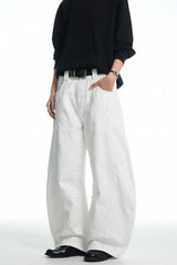 White Deconstructed Blade Jeans
