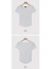 ソフトベーシックUネックスリムショートスリーブTシャツ(4color)