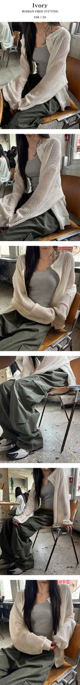 [Unisex] Ethnic see though cardigan(3color)