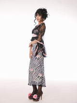 [EVIL TOOTH] Lace swallowtail butterfly Chinese style narrow-arm wide-sleeve cover-up, V-neck lace see-through swallowtail irregular waist design