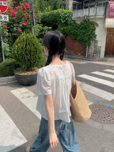 Summer Pintuck Washed Wide Denim Pants