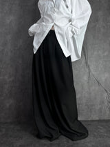 double-pleated long wide slacks