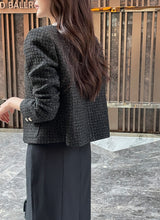 Shurea No Collar Pearl Tweed Jacket