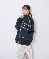 UNISEX パイピングトラックジャケット ブラック