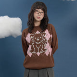 Drawing Puppy Argyle Knit