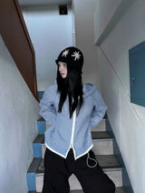 Sky Knit Two-Way Hood Zip-Up
