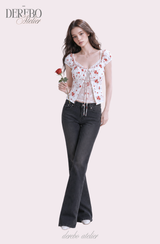 Red Rose Lace Layered Blouse
