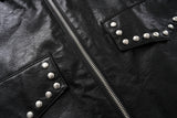 Bono Stud Leather Short Jacket