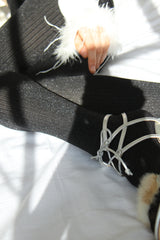 vertical stripes tights (black)