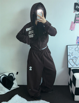 ストリートパッチフーディージップアップ🤎🤍🖤3COLOR