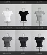 Cap Sleeve Contour U-Neck Slim Top