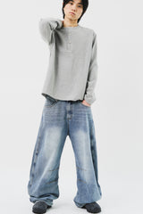 Pis Henley Neck Top (3color)