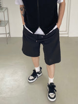 ナイロンワイドバンディングハーフパンツ　2色