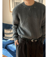 [Unisex] スタッドアンゴラニット(3color)