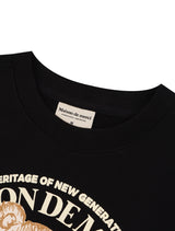 Women's Regular Fit Bear Friends クロップドスウェットシャツ ブラック (FCF1TS202W)