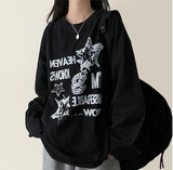 オッドビンテージプリンティドボクシー長袖Tシャツ