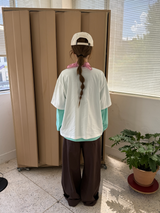 ウッディ コットン ワイドパンツ