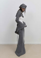Layered Bolero Wool Jacket / Grey