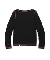 ダブルローズロングスリーブTシャツ ブラック(CV2EFFT555A)