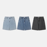 Basic wide denim shorts