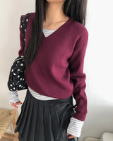 Canni Basic V-Neck Knit Top