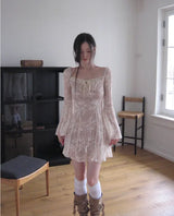 [ nude base ] nostalgia lace antique dress