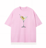 マティーニレースTシャツ ピンク