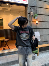 LMNムントヴィンテージブロンズウォッシングデニムパンツ (Gray)