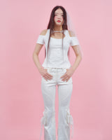 ROSE HALTER BLOUSE [WHITE]