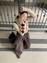 Shine Argyle Handwarmer Knit