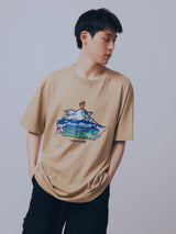 富士山グラフィックTシャツ (khaki)