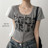 ツーウェイジッパー グッドプル ショートスリーブ ジップアップTシャツ (3 colors)
