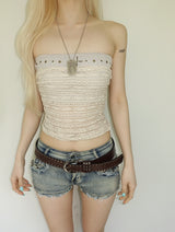 [set] stone two piece top (with bra top )