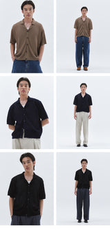 ウォッシャブルクルーズメッシュカーディガンニット_Navy