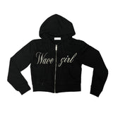 Girls crop hood jumper