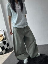 Back Check Pocket Cotton Balloon Fit Pants 5color