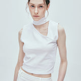 bermuda back string halter neck white