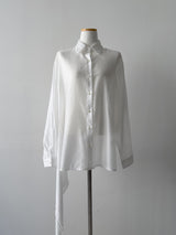 More Tencel See-Through Wrap Blouse