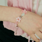 Point Star Ribbon Beads Bracelet 