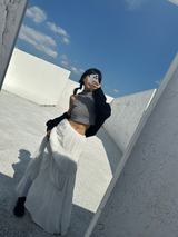 (FALL/WINTER ITEM) VIVID THICK KNIT LOOSE-FIT LAYERED CABLE-KNIT BOLERO CARDIGAN - 2 COLOR