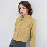 WOMAN ジップアップコットンショートジャケット [BEIGE]