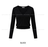 Pint Crop V-Neck Slim Long Sleeve