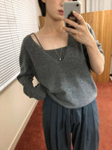 Wool layered knit set